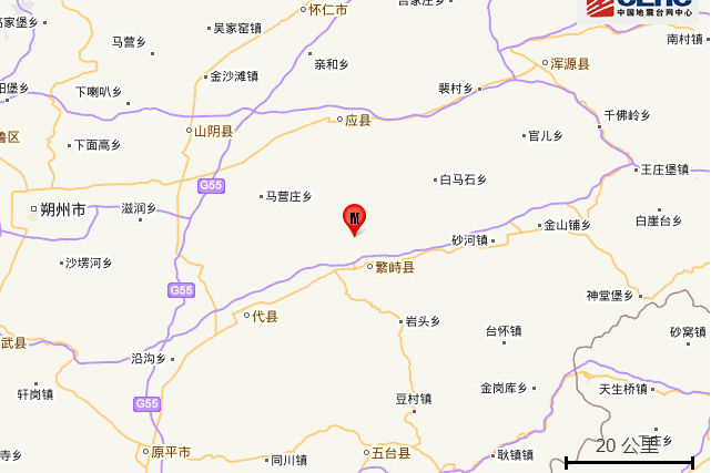 2022年5月18日10时9分,在山西省忻州市繁峙县发生3