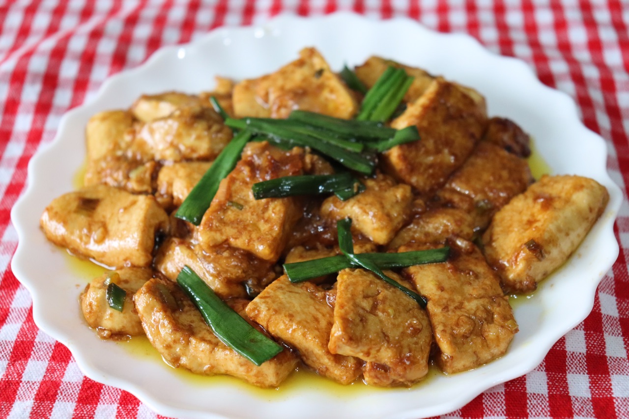 葱烧豆腐