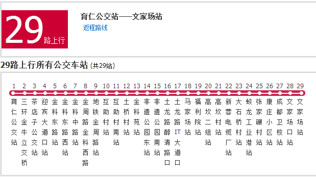  p>成都公交29路是成都市的一条公交线路,隶属于成都公交集团运兴巴士
