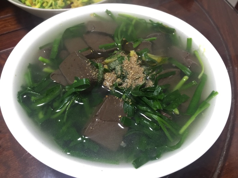 韭菜血块汤