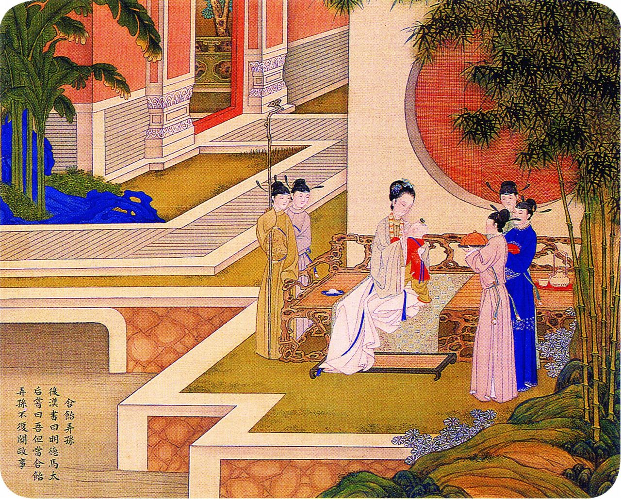 清焦秉贞绘含饴弄孙