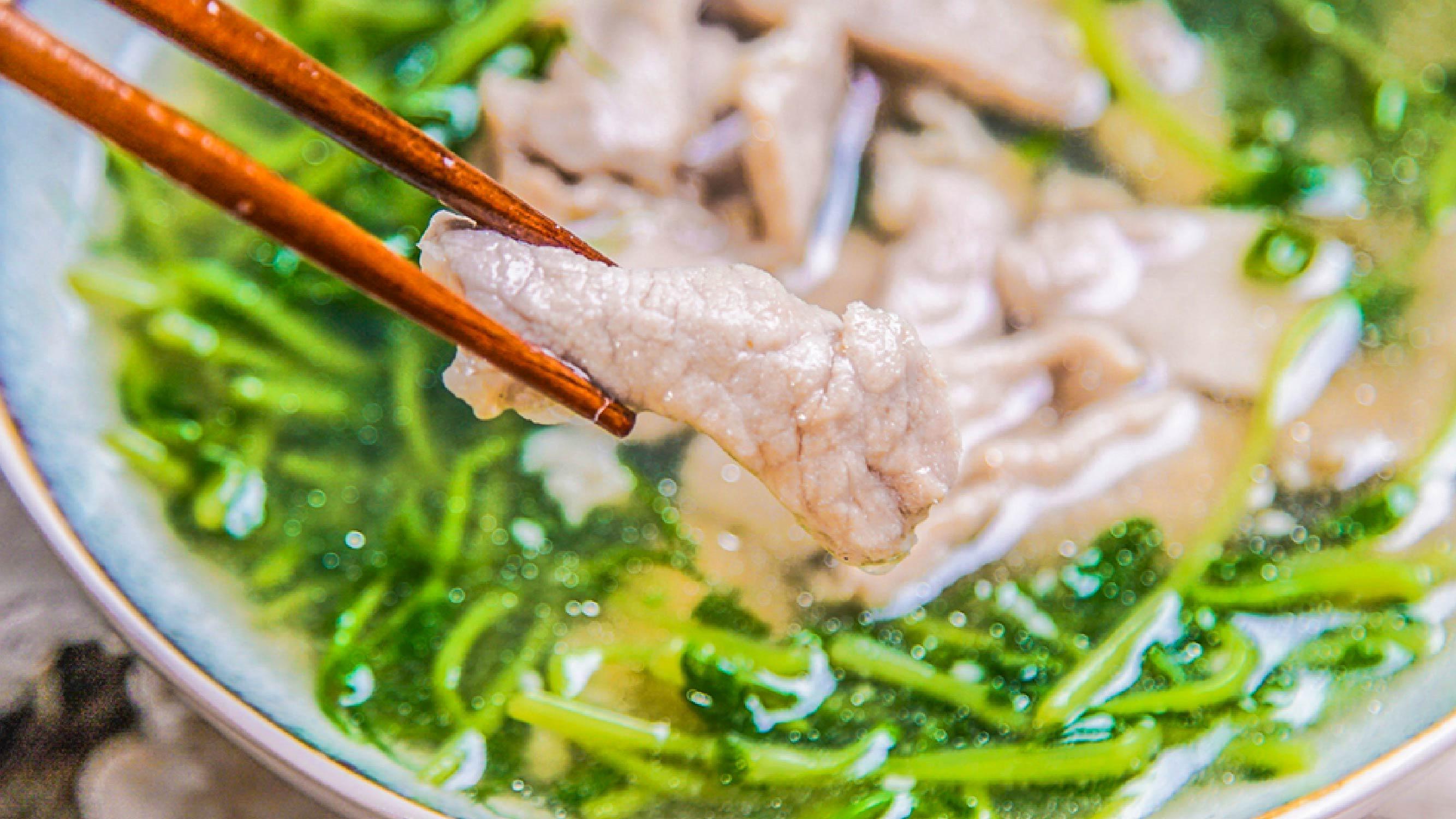 小羽私厨之豆苗滑肉汤