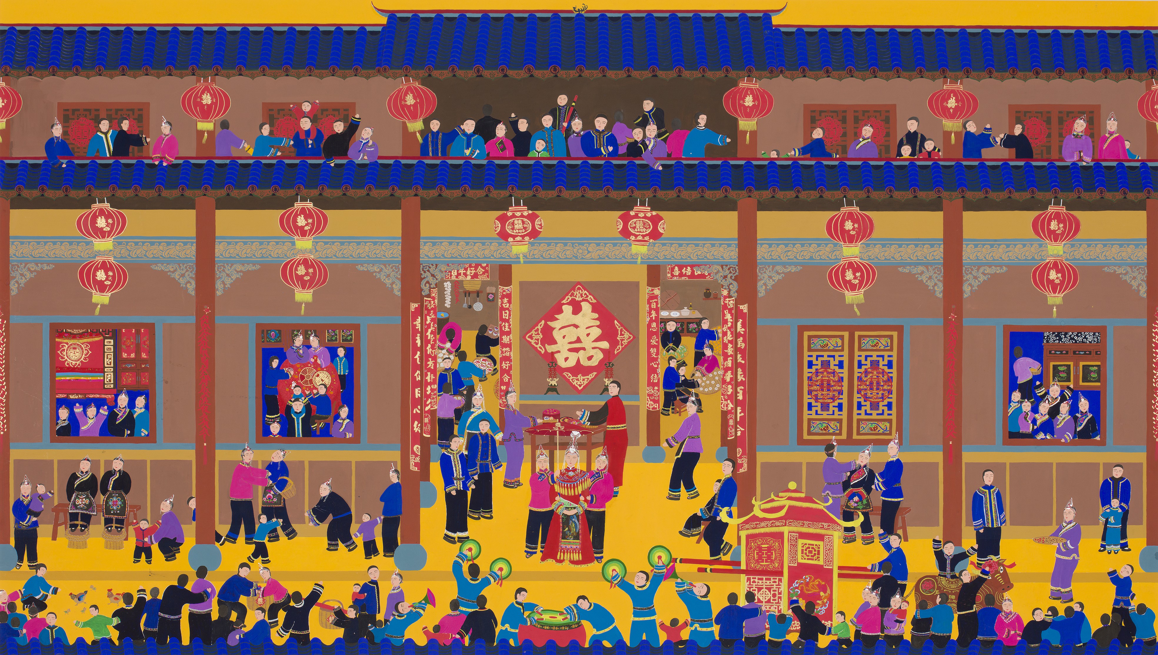 "畲族民间绘画"是文艺助力项目之一,是浙江省美术家协会根据畲乡<a t