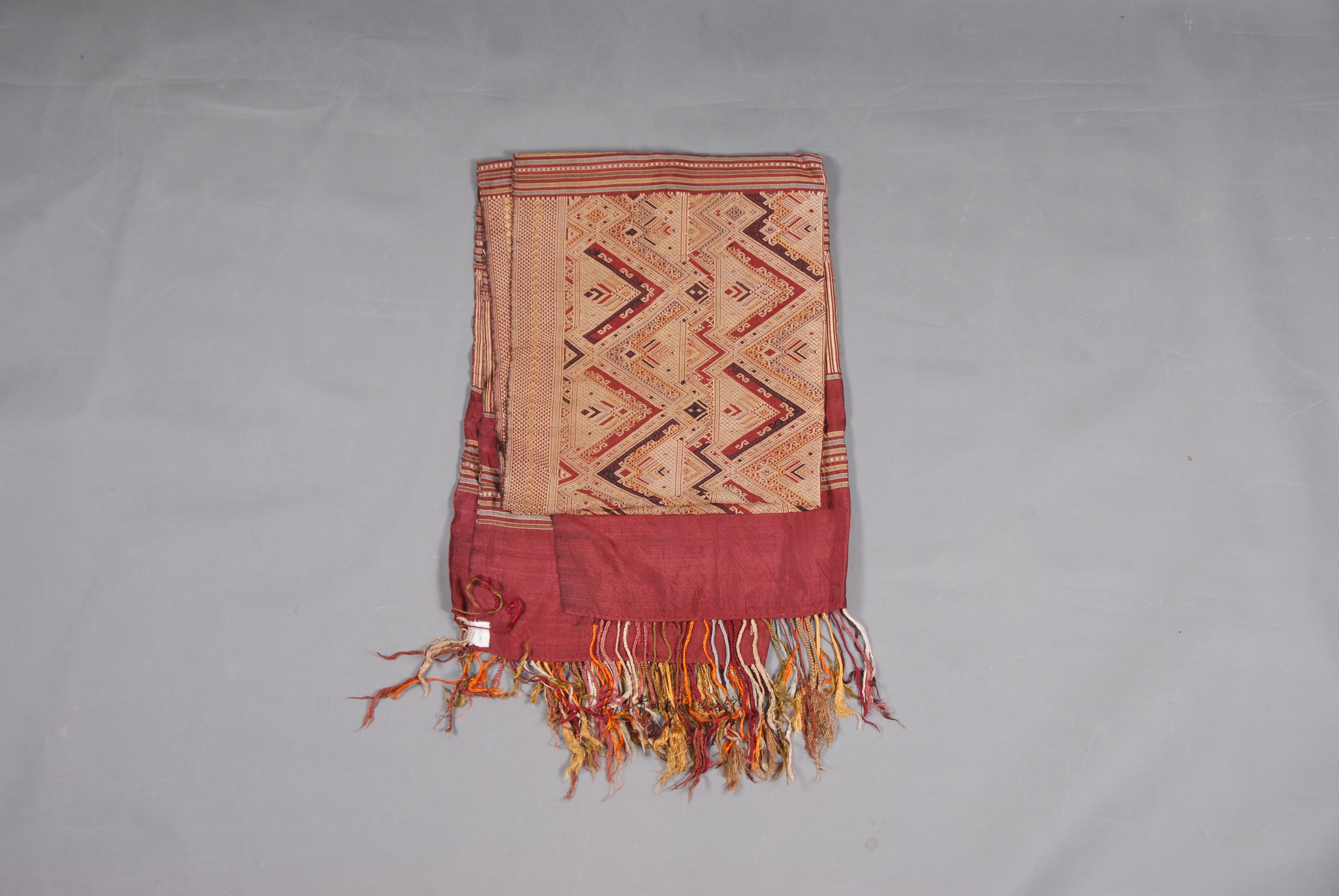 用纬线起花,对花纹的组织非常严谨织造时傣族妇女首先将花纹组织用