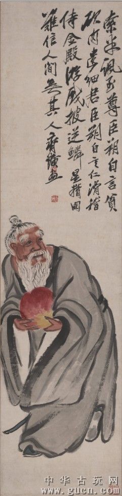 齐白石画东方朔偷桃图