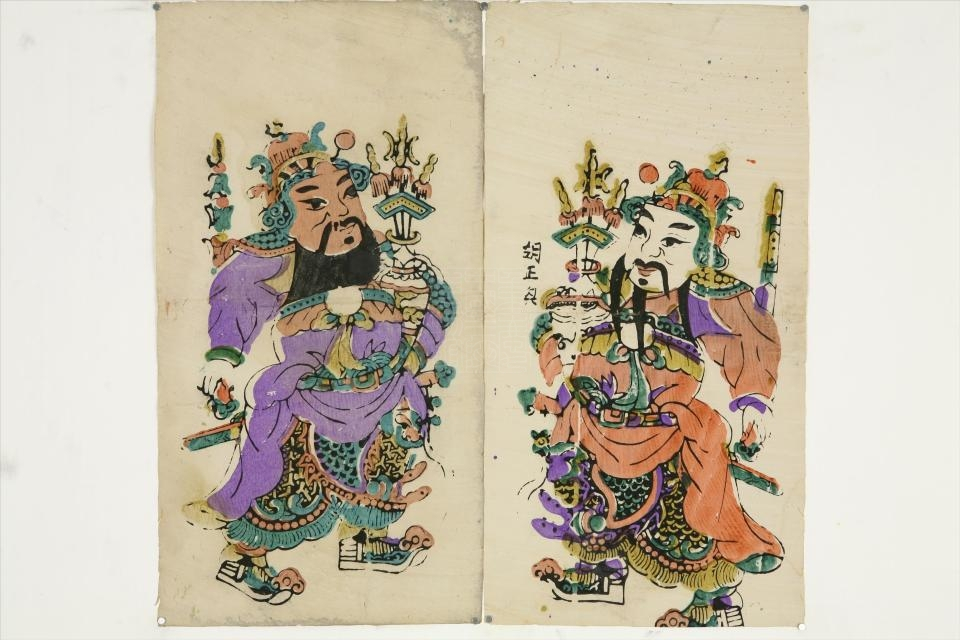 民国梁平秦琼尉迟恭门神年画