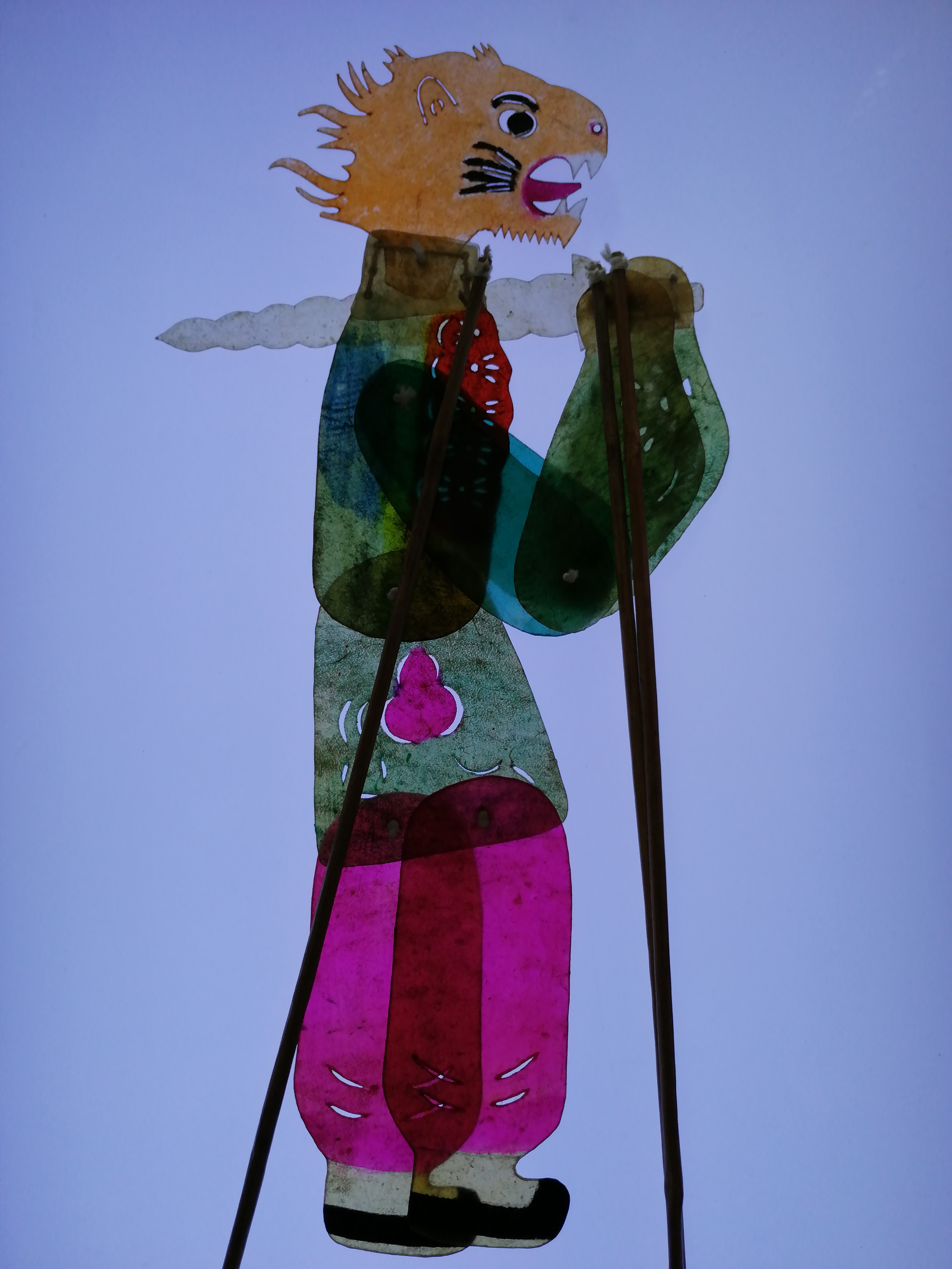  p>狮妖是中华人民共和国代秋子-神怪秋子类皮影,所属地为安徽省蚌埠