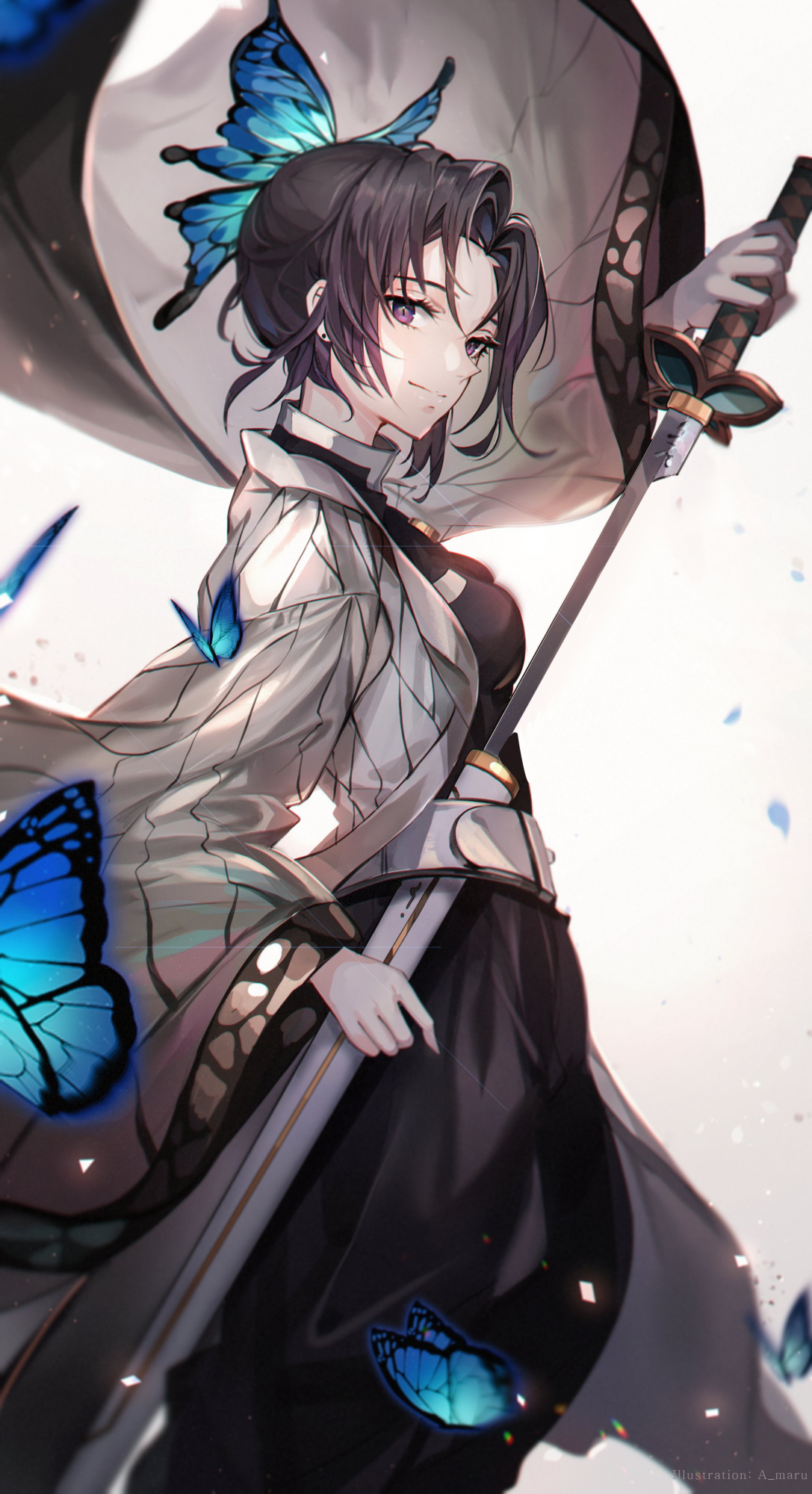 鬼灭之刃同人图：精选蝴蝶忍的美图壁纸，又飒又靓的美女姐姐_百科TA说