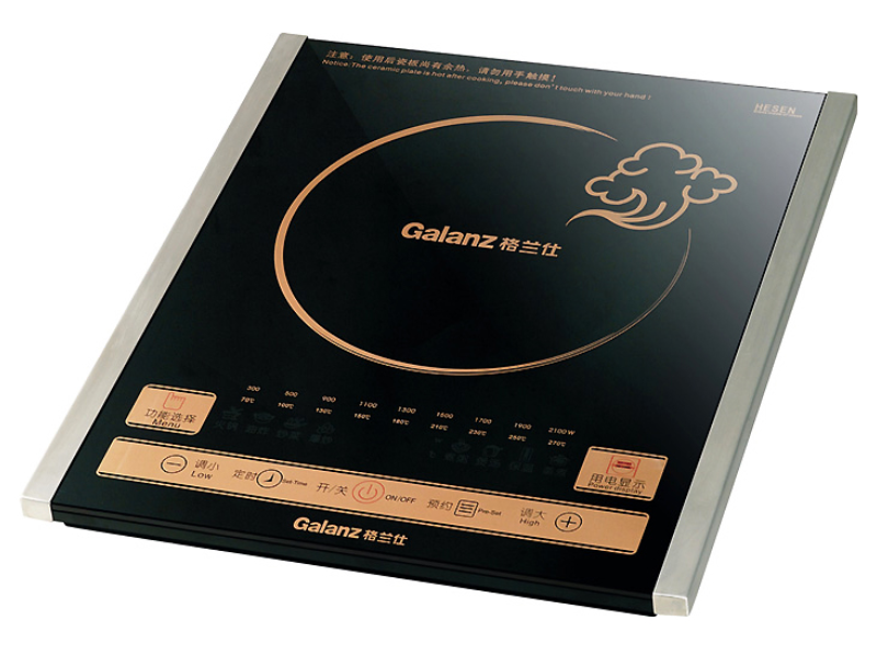  p>格兰仕ch2122g是一款电磁炉,面板材质为德国hesen黑晶面板. /p>