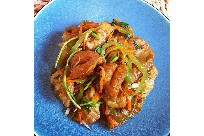 素炒油条
