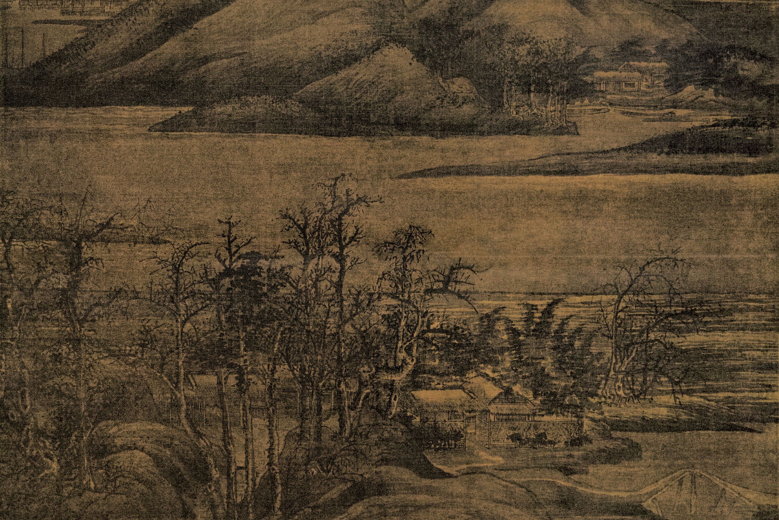 五代南唐董源寒林重汀图