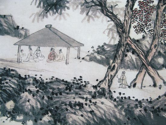 明沈周魏园雅集图轴