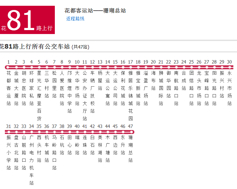 广州公交花81路