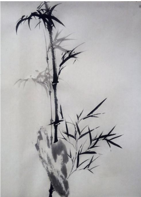 元管道升竹石图