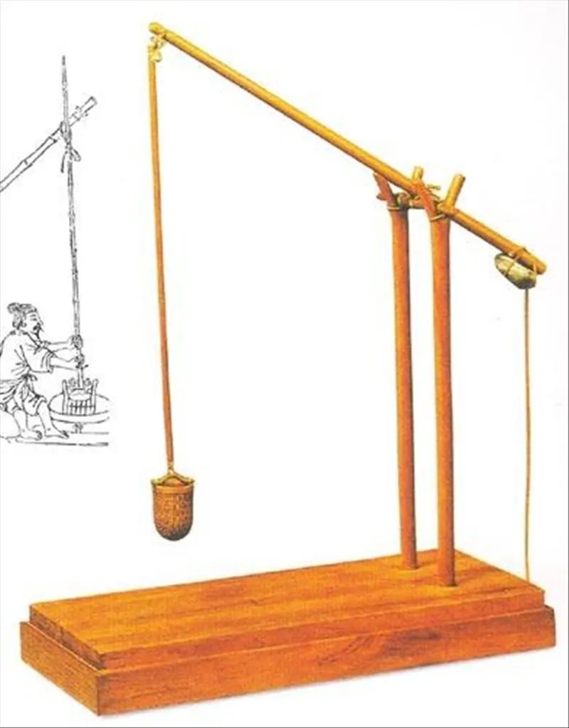 ouf;shadoof;拼音:jiégāo)俗称"吊杆",是一种原始的井上汲水工具