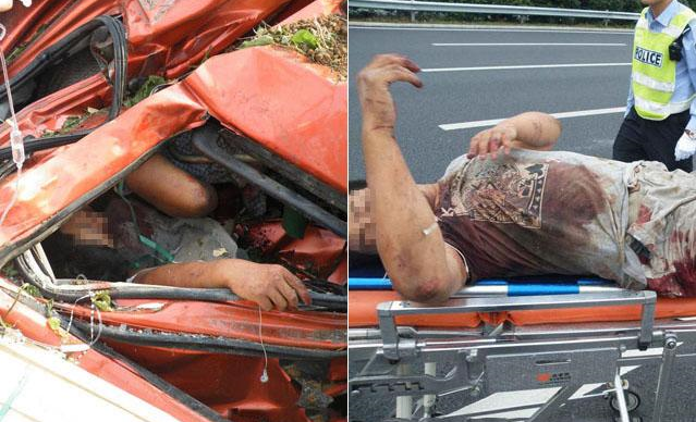 沪蓉高速公路镇江丹阳境内,发生一起惨烈车祸,一辆南京牌照满载木材