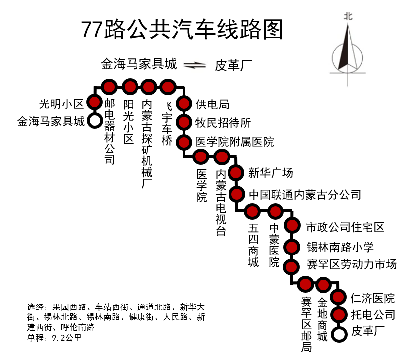 呼和浩特公交77路