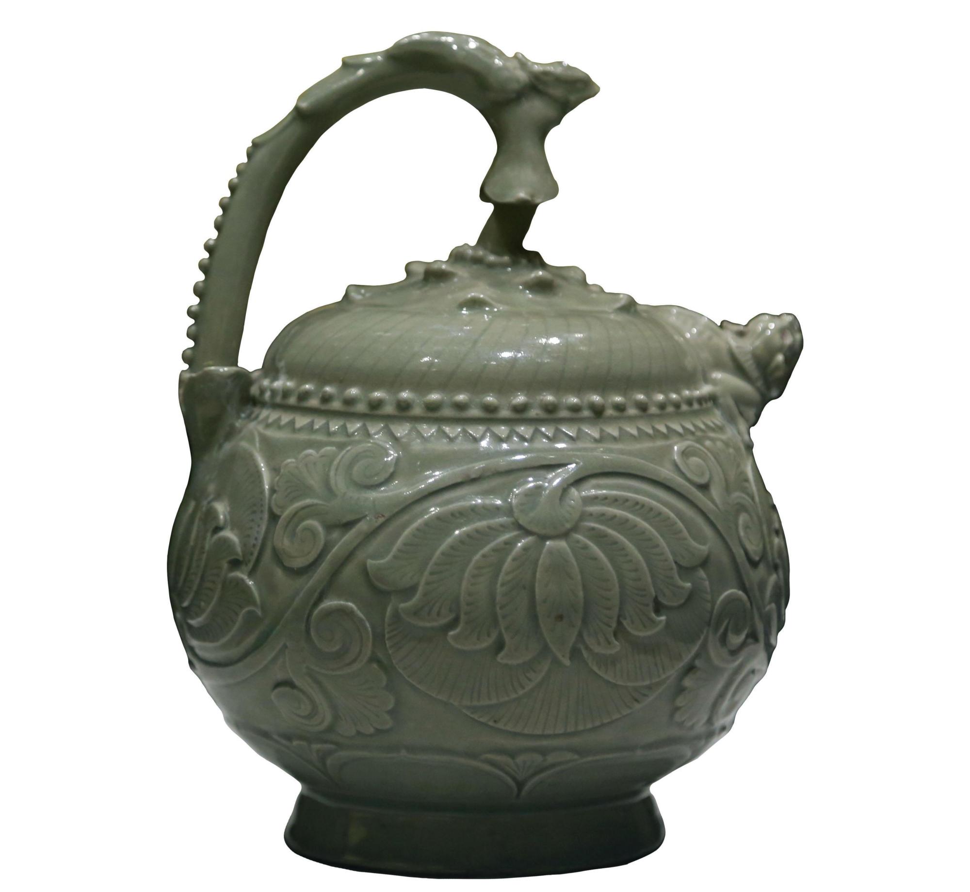 青釉提梁倒灌壶∣闪耀科技之光的神奇“魔壶”_百科TA说