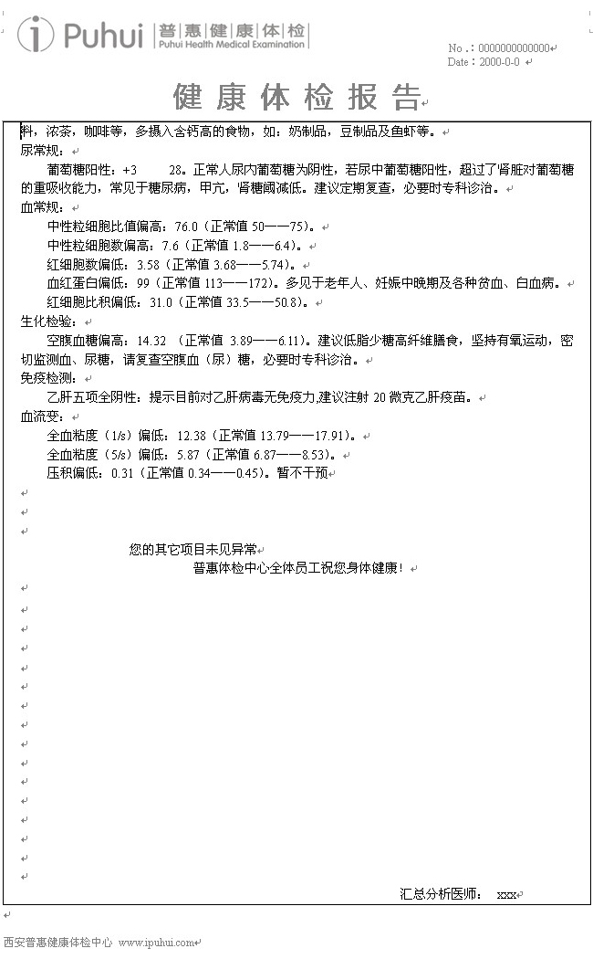 体检报告