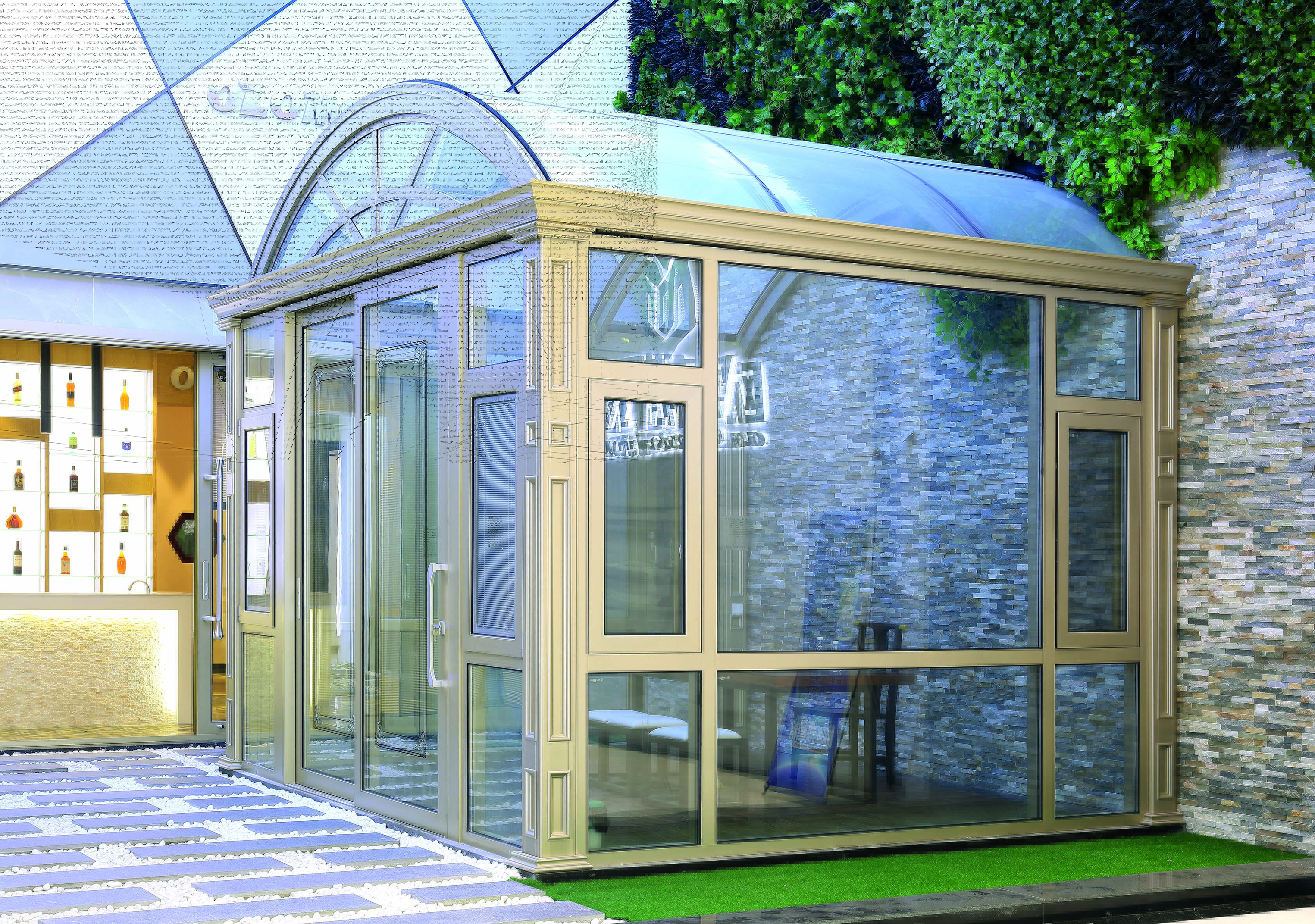 主要生产各类高档钛镁重型门,吊趟门,推拉门,平开门,平开窗,阳光房等