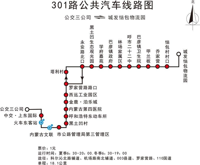 呼和浩特公交301路