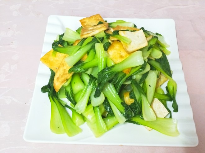 豆腐炒菜心