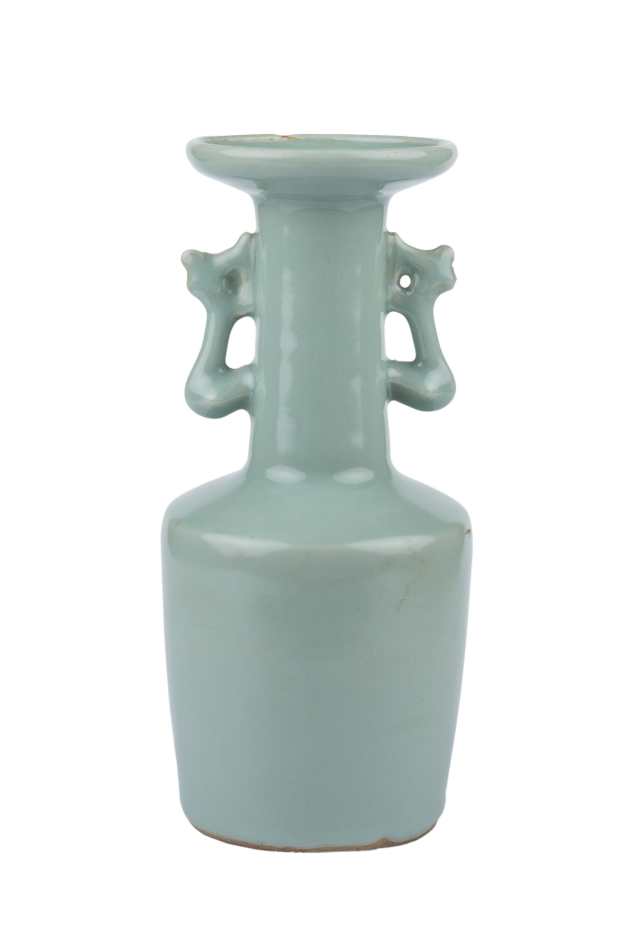 南宋龙泉窑粉青秞瓷凤耳瓶之一