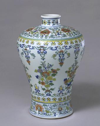 清時代 雍正年制 高档粉彩 描金梅 斗彩花鳥文瓶 中国古美術 時代物