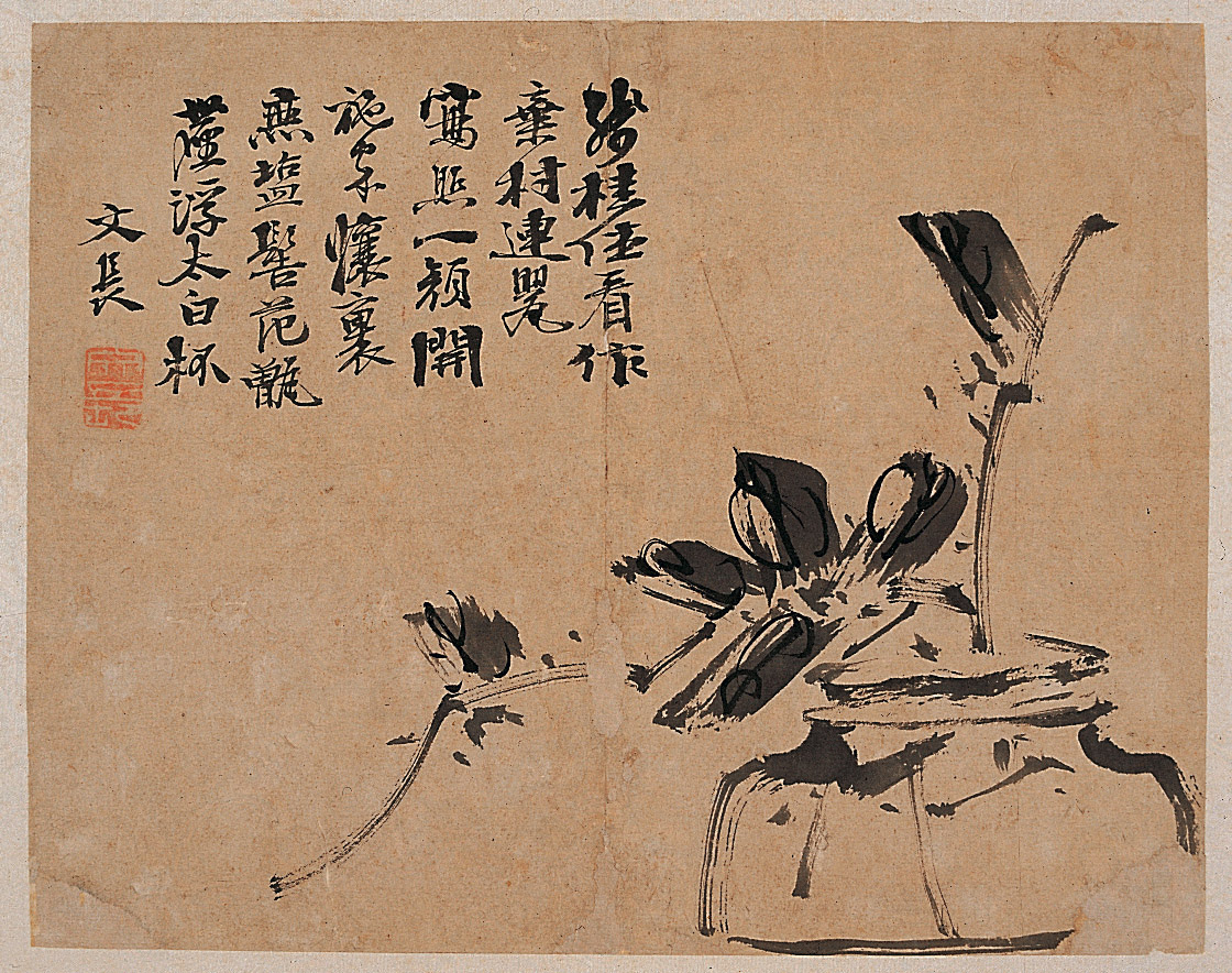 明徐渭罂瓶桂枝图斗方