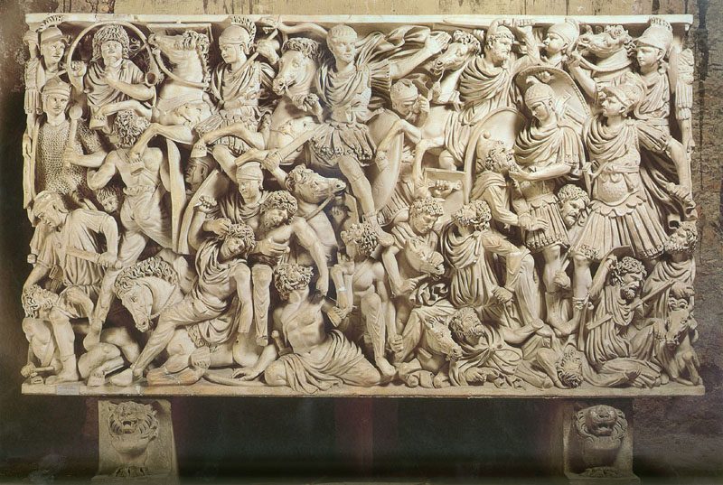 浮雕上描绘的是3世纪中叶罗马人与