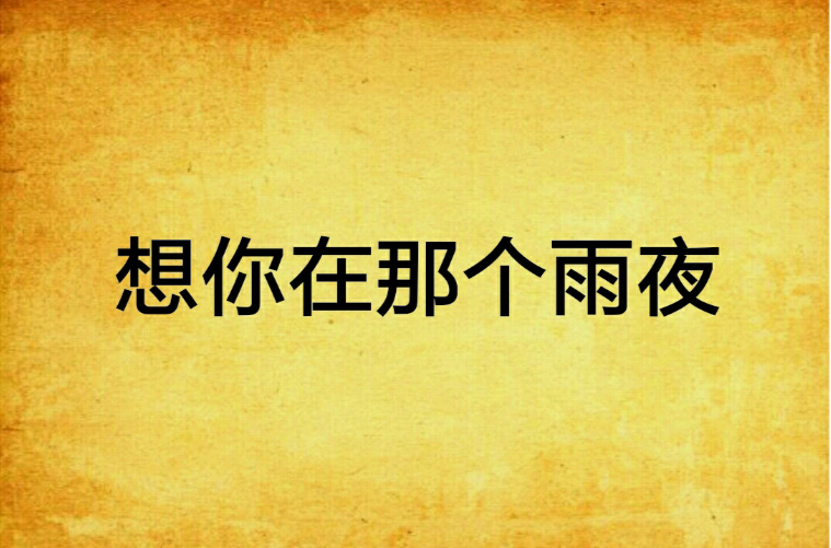 想你在那个雨夜