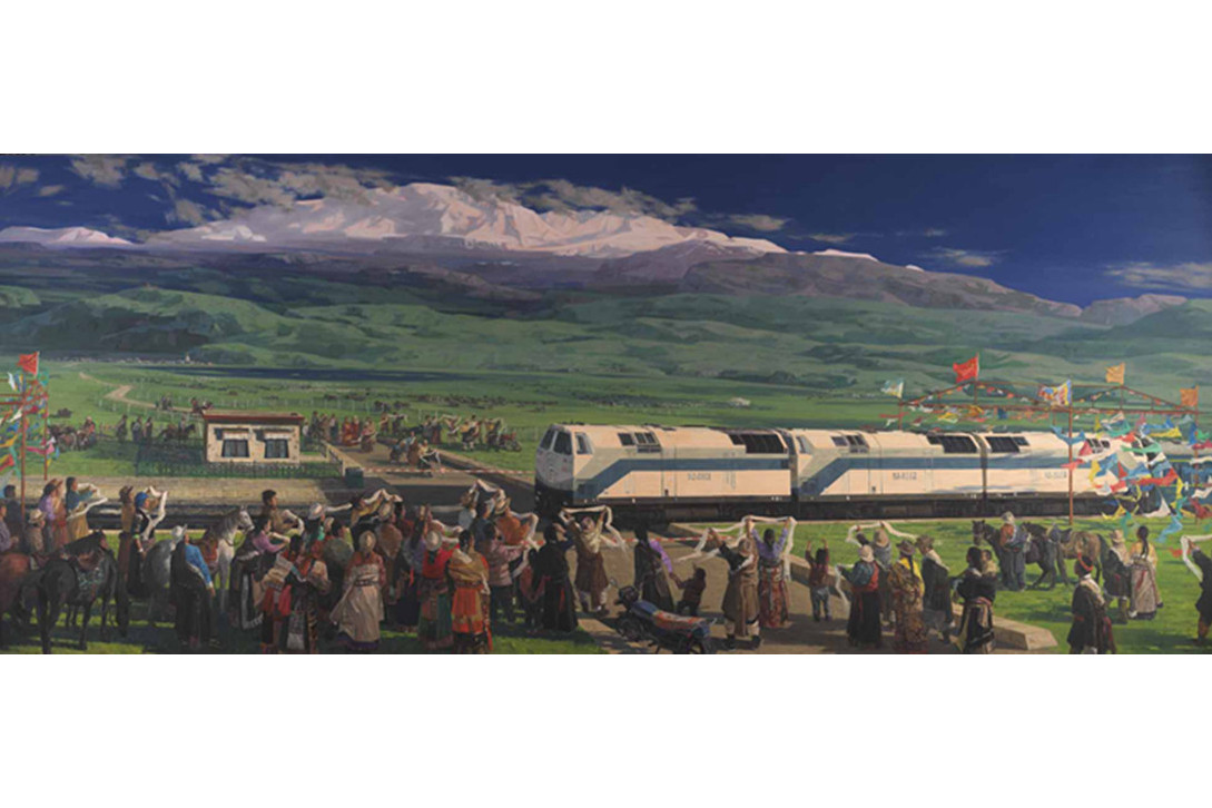 p>《青藏铁路》是王君瑞,封帆,梁佳卿创作的油画. /p>