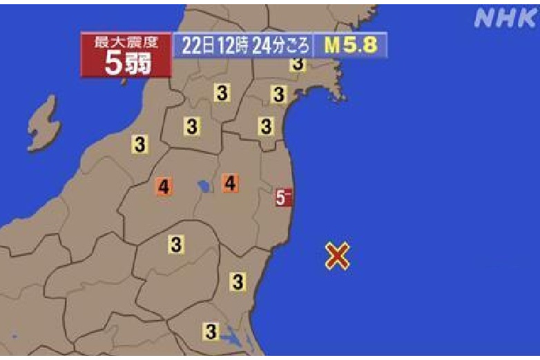 2022年5月22日茨城近海5.8级地震
