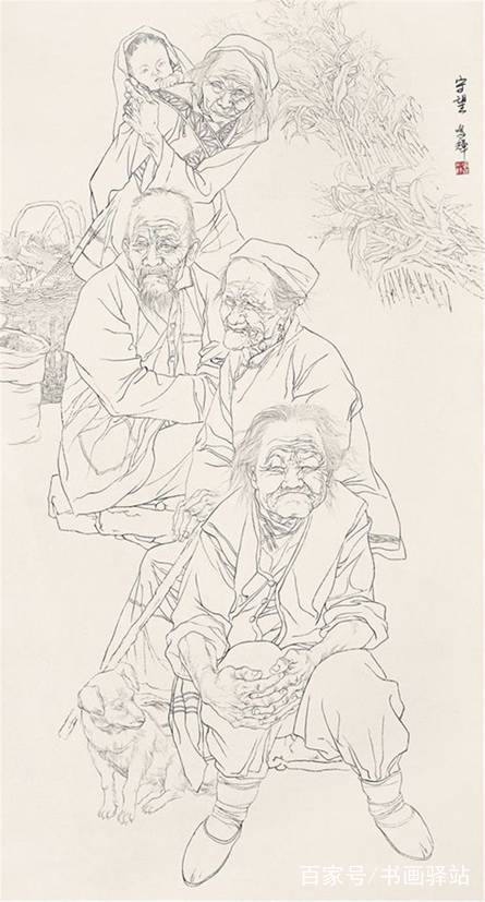 松下幸之助 肖像イラスト肉筆原画 詳細不明-