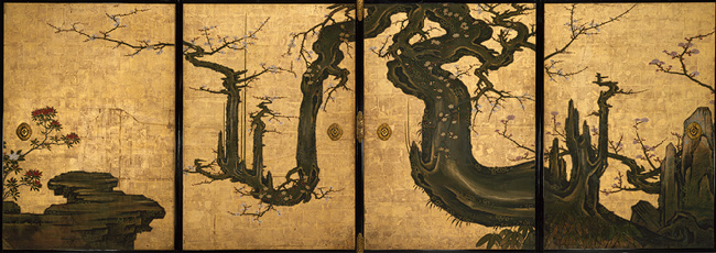  p>《松鹰图屏风画》的绘制者是日本著名的屏风画家狩野永德.