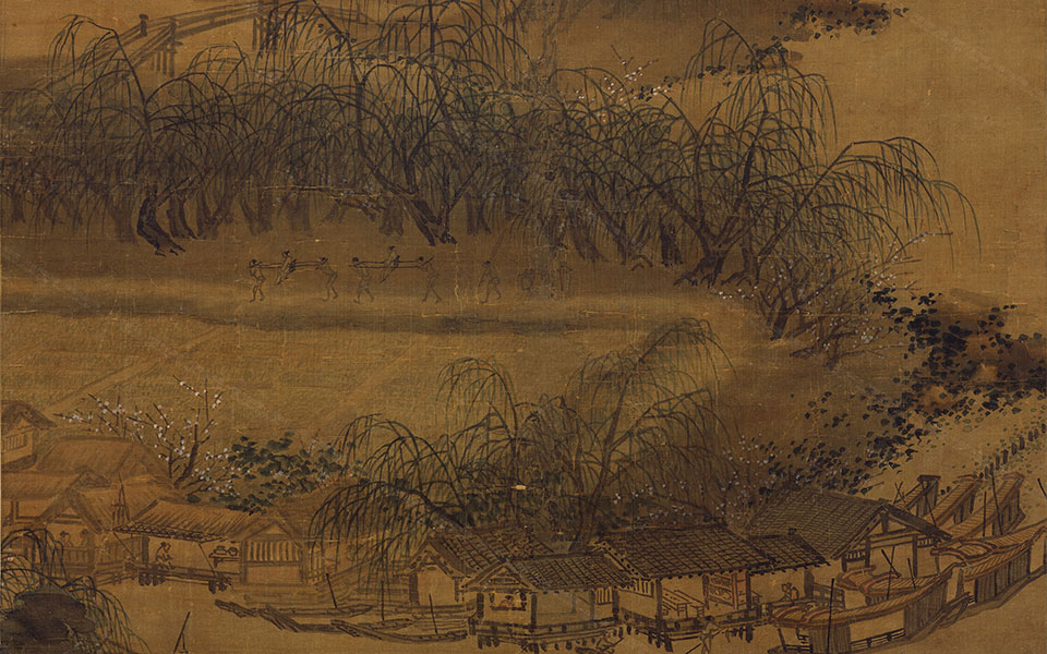 ="#">夏圭 /a>创作的一幅浅设色画,这幅作品是夏圭少有的几幅挂轴之一