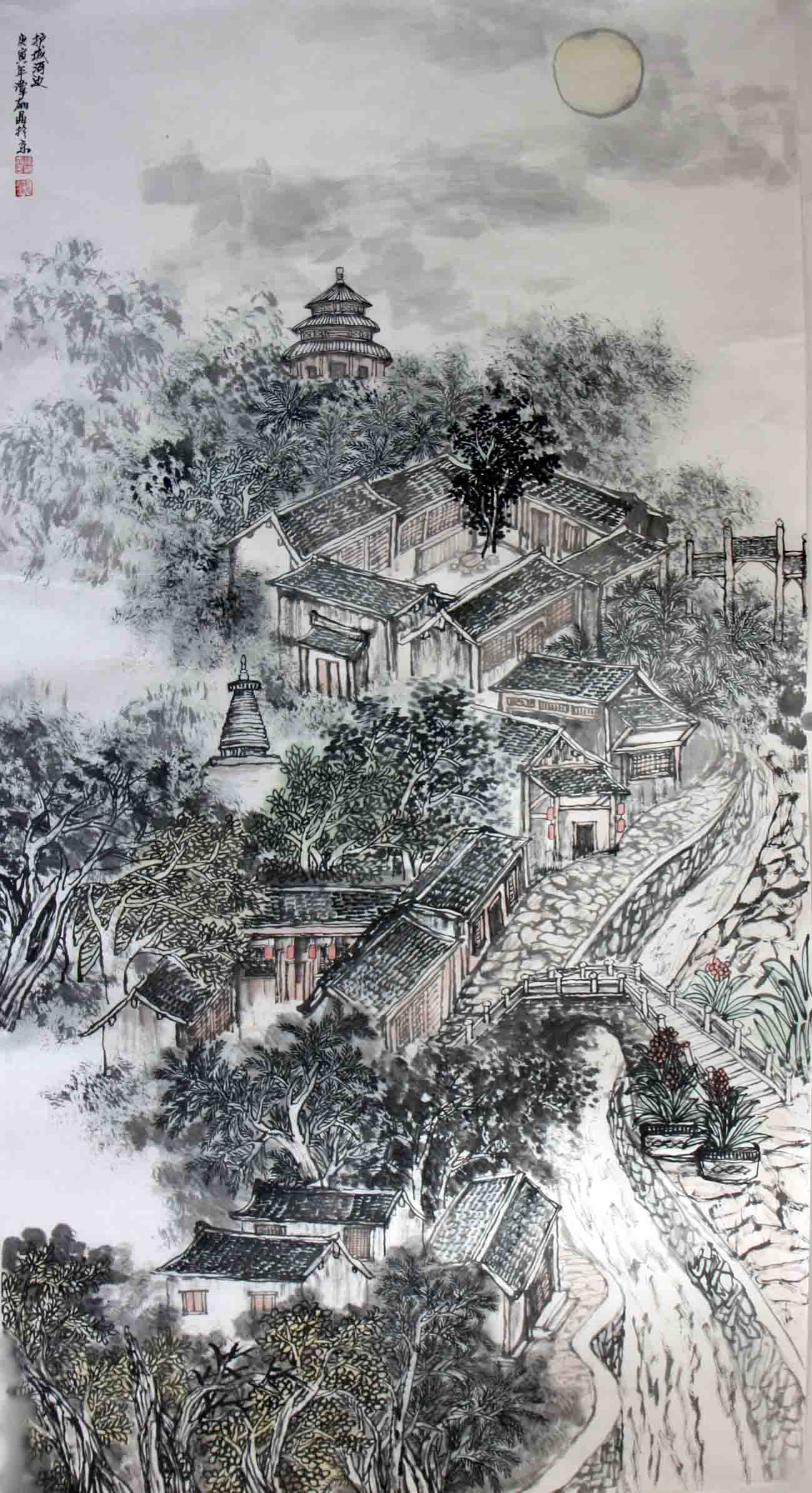 (谭红晶)早年毕业于解放军军医学院,后就读于中央美术学院国画系