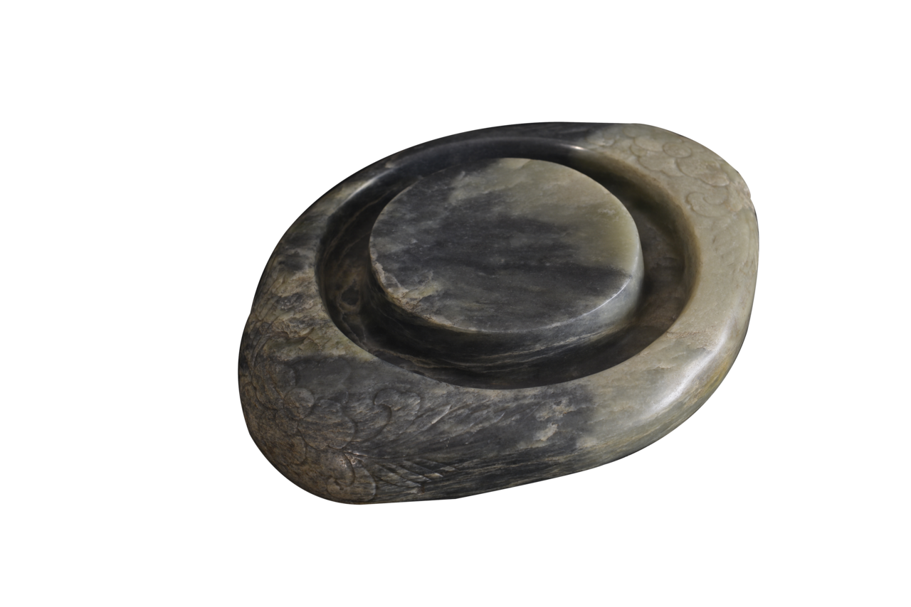 辽金目形月池玉砚