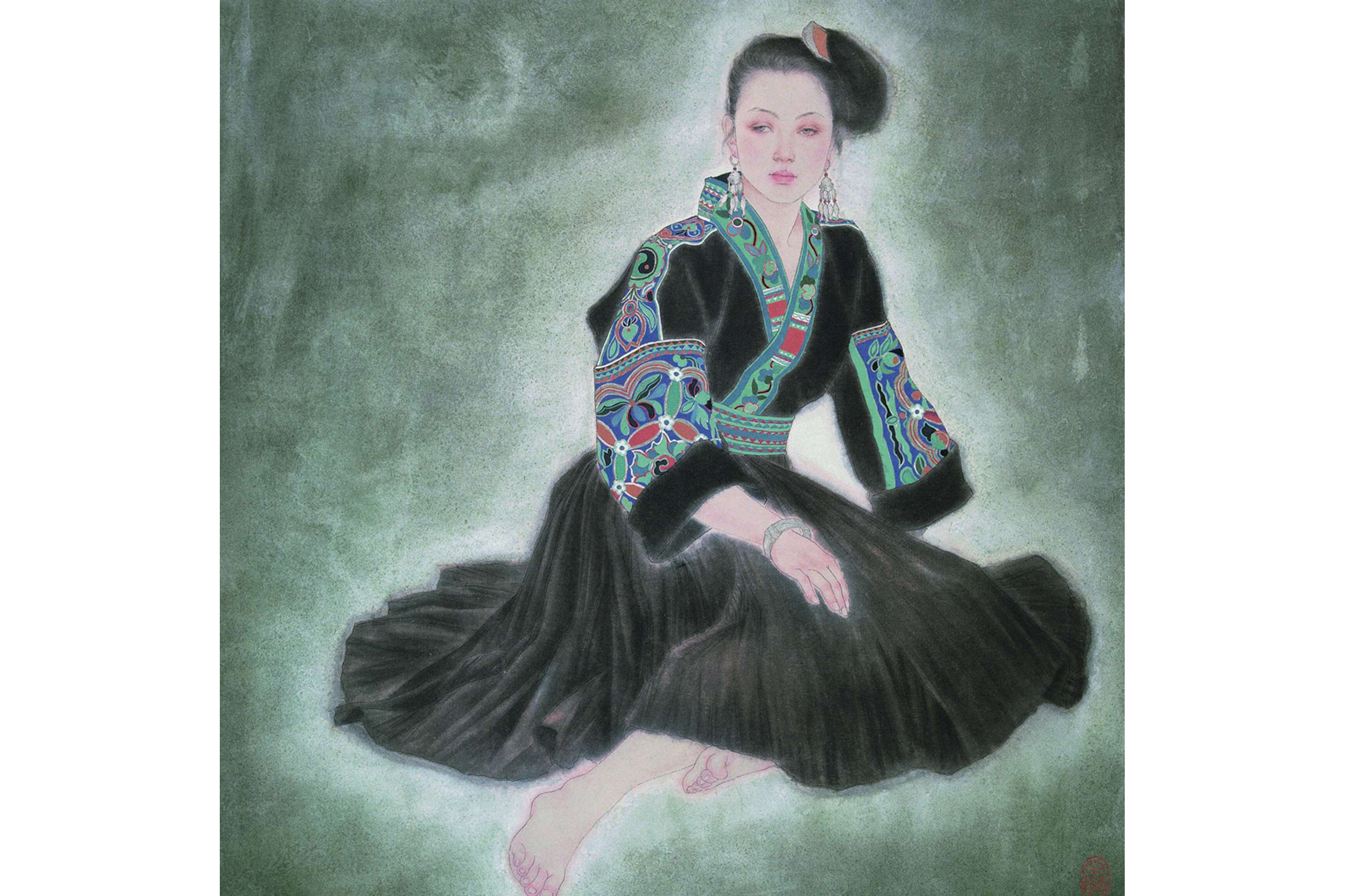  p>《侗妹》是1988年蒋采苹创作的中国画作品. /p>