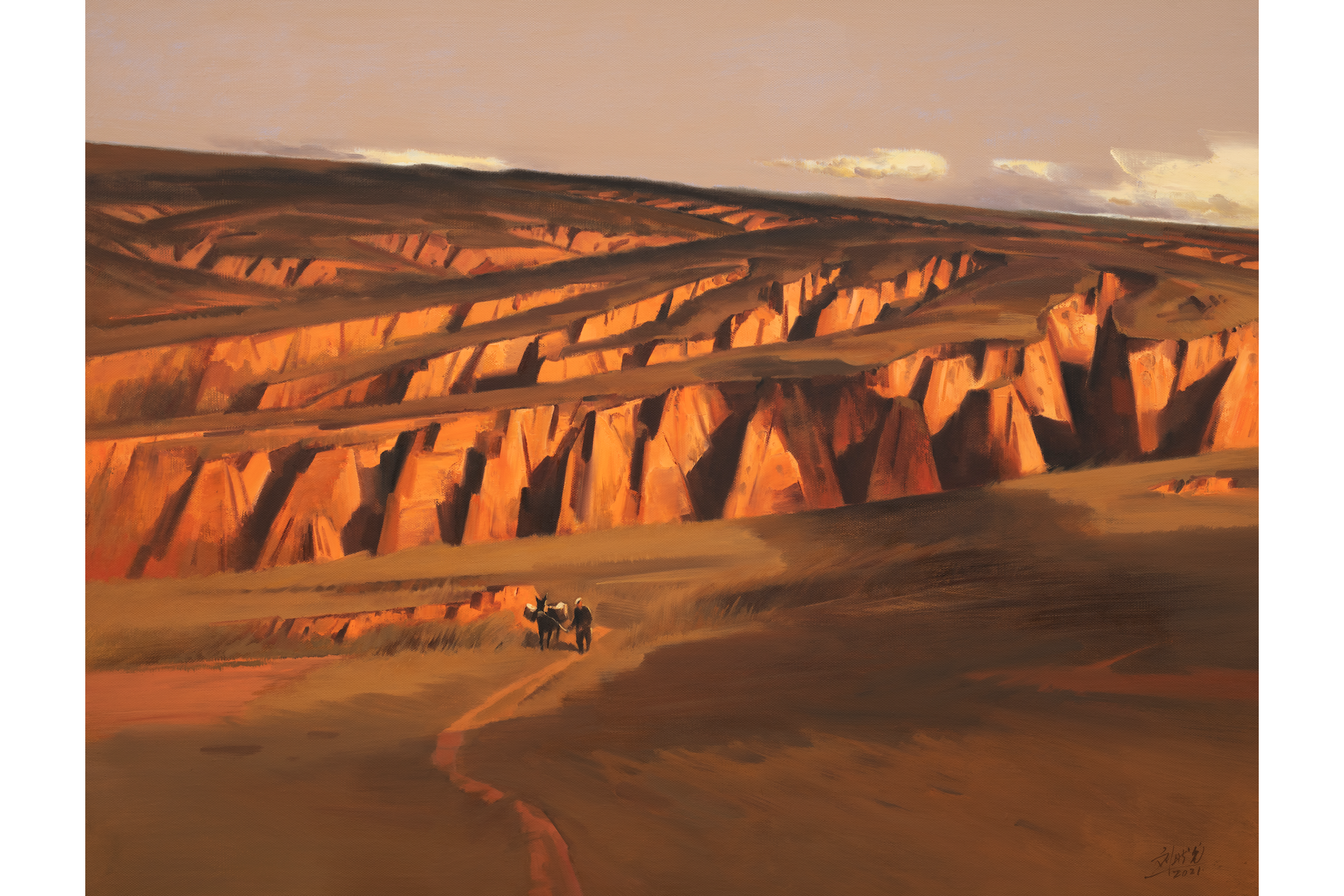  p>《塬上风歌》系列是刘曙光2020-2021年创作的油画作品.