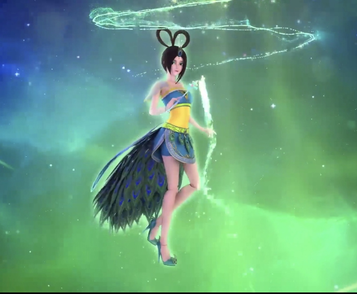 系列中的角色,蓝孔雀是叶罗丽仙境通往人类世界大门的钥匙之一,仙境银