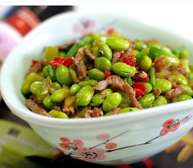 毛豆炒牛肉