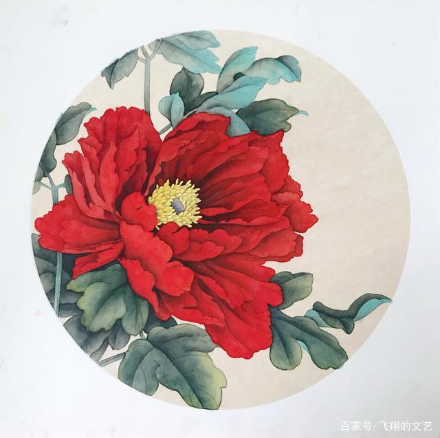 R　中国　安南　染付　花卉文　小壷　C　5934 C14，国画作品欣赏：牡丹花，共七幅_百科TA说