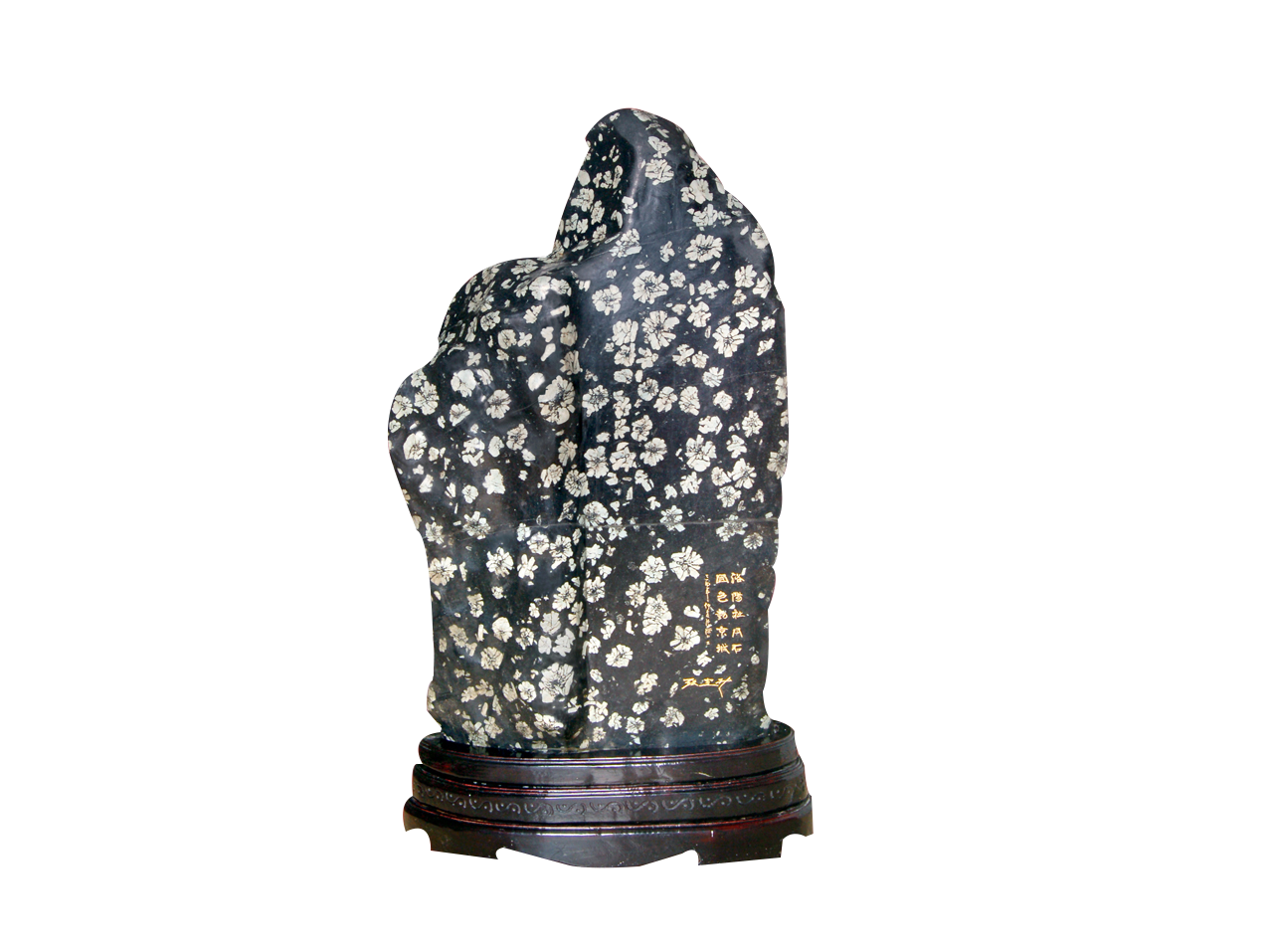  p>此展品是一方洛阳本土的石种—牡丹石,全世界只有洛阳才有极少的