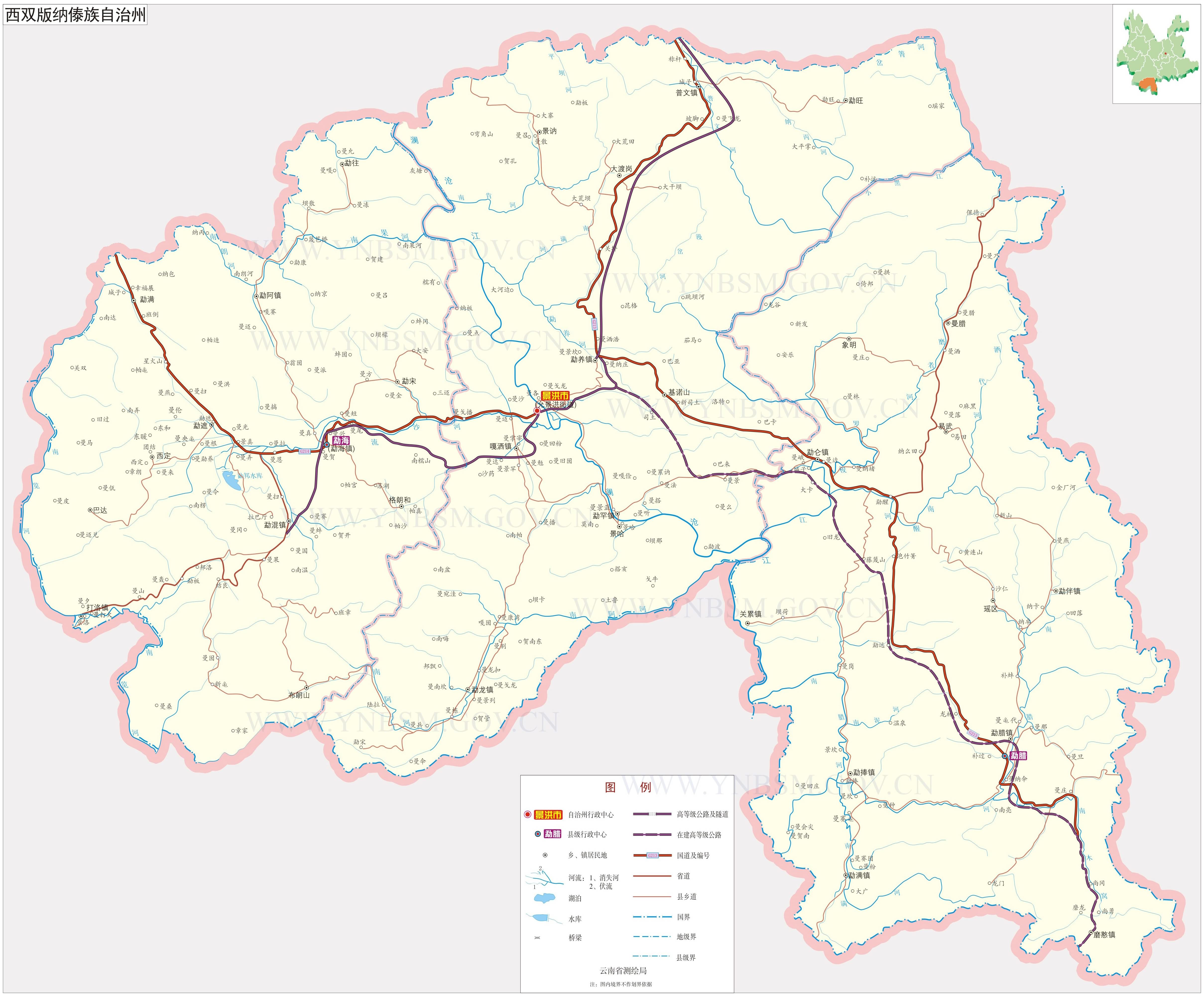 广西西双版纳地图全图图片