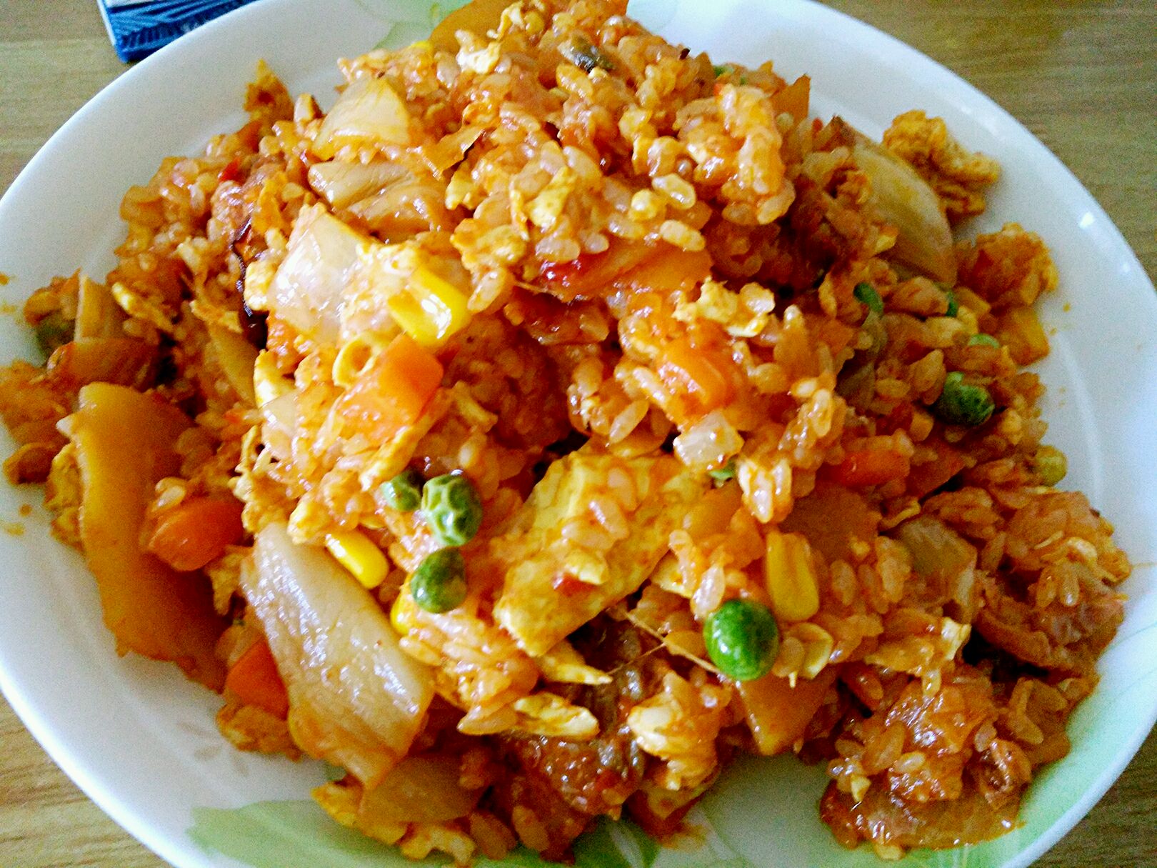 五花肉辣白菜炒饭