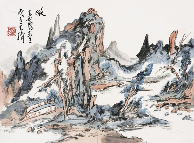  p>《仿王麓台山水》是范扬创作的一幅中国书画. /p>