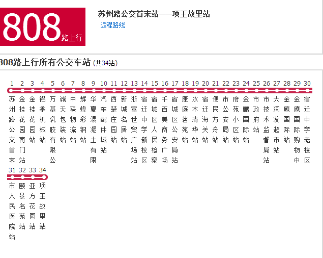 宿迁公交808路
