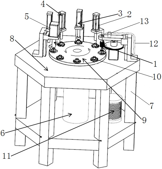一种输水管阀盖密封条的旋切,压紧装置