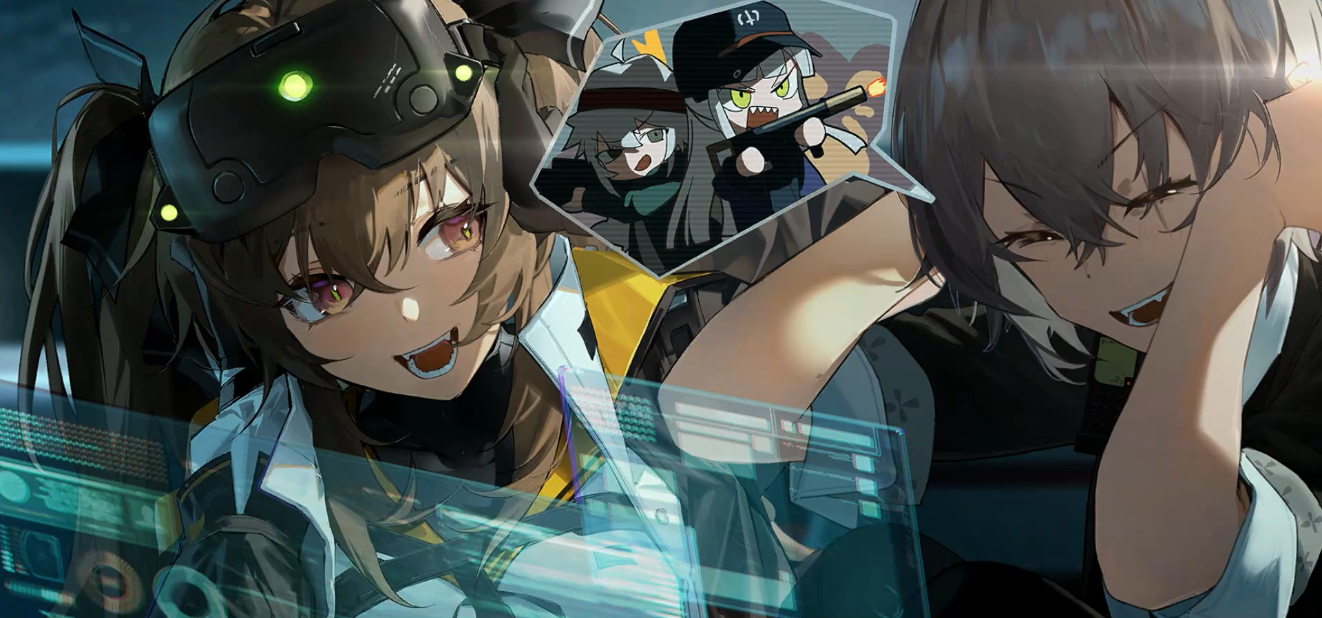 在《少女前线》中成员为hk416,g11,ump9,ump45,ump40(前).
